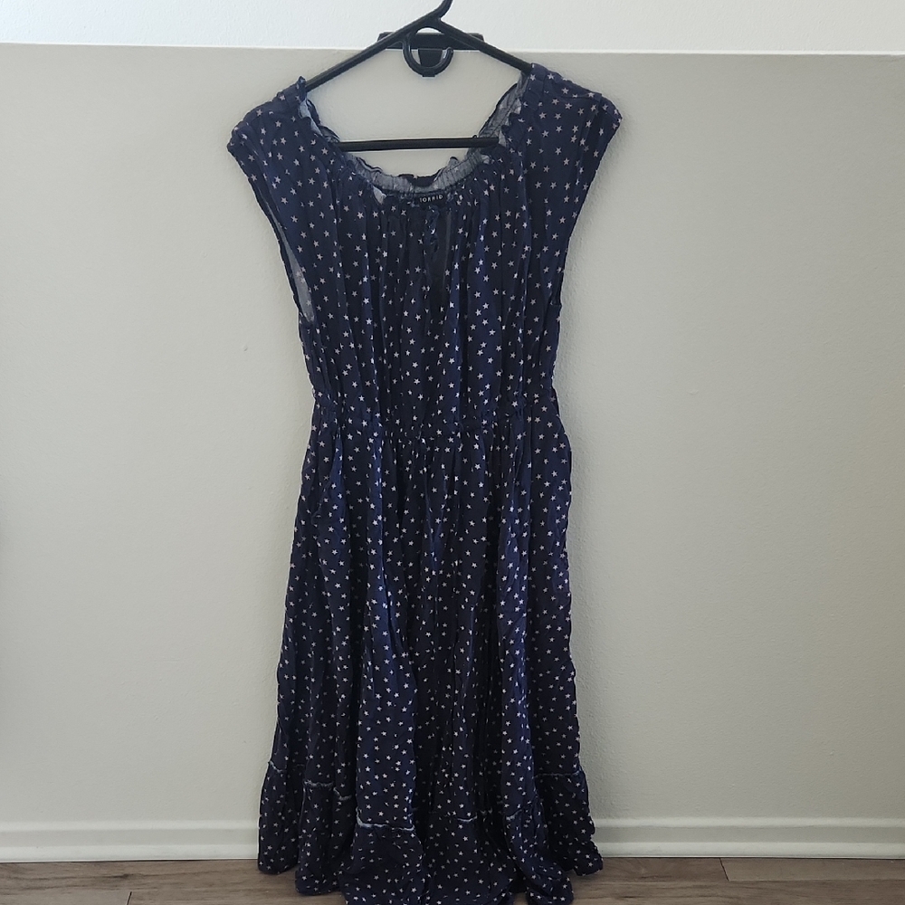 Torrid Navy Polka Dot Star Dress Size 00